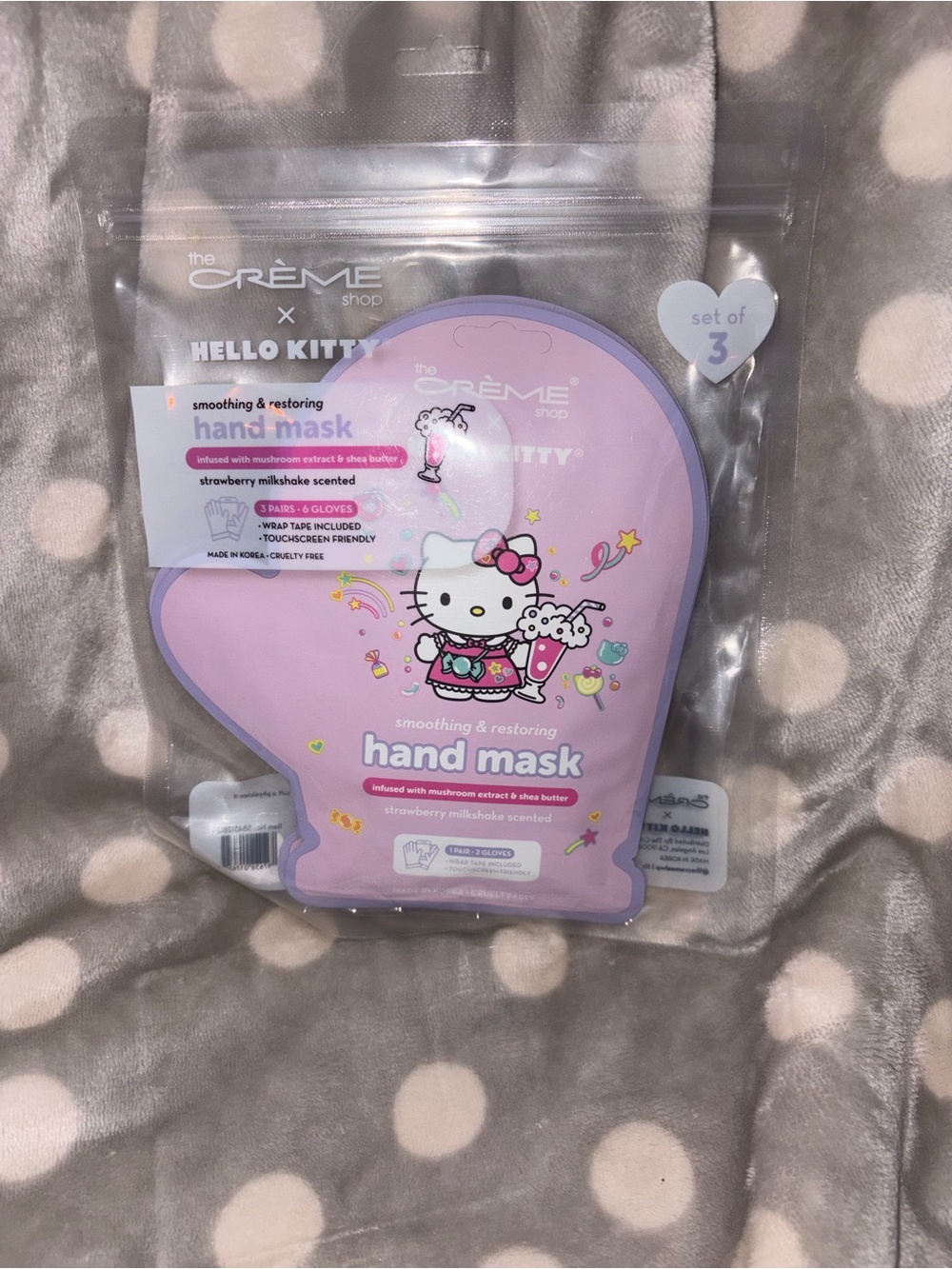 Set of 3 Hello Kitty x Creme Shop Hand Mask - NEW